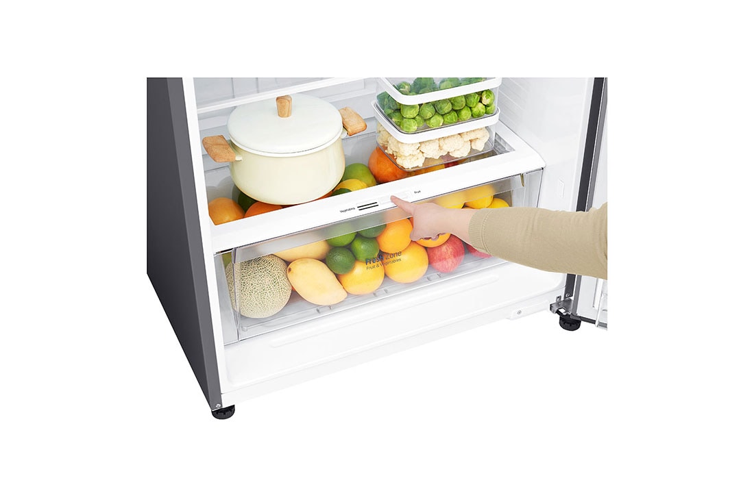 LG Top Mount Fridge, LINEARCooling™, DoorCooling⁺™, Smart Inverter Compressor, Silver, bottom shelves, LTC752HFCM, thumbnail 6