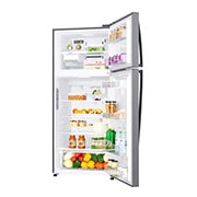 LG Top Mount Fridge, LINEARCooling™, DoorCooling⁺™, Smart Inverter Compressor, Silver,  open with food, LTC752HFCM, thumbnail 9