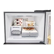 LG Smart Inverter™ with Top freezer,  LINEARCooling™, DoorCooling⁺™, top freezer opened with spaceplus ice system attached and food stored, GR-B642PFFQ, thumbnail 5