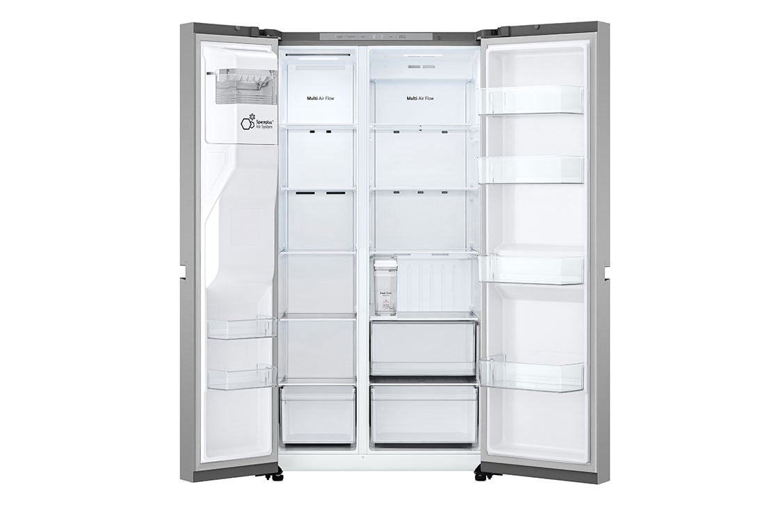 LG LinearCooling Side by Side Refrigerator with Smart Inverter™, Front Open without food, GR-L257KLKW, thumbnail 3