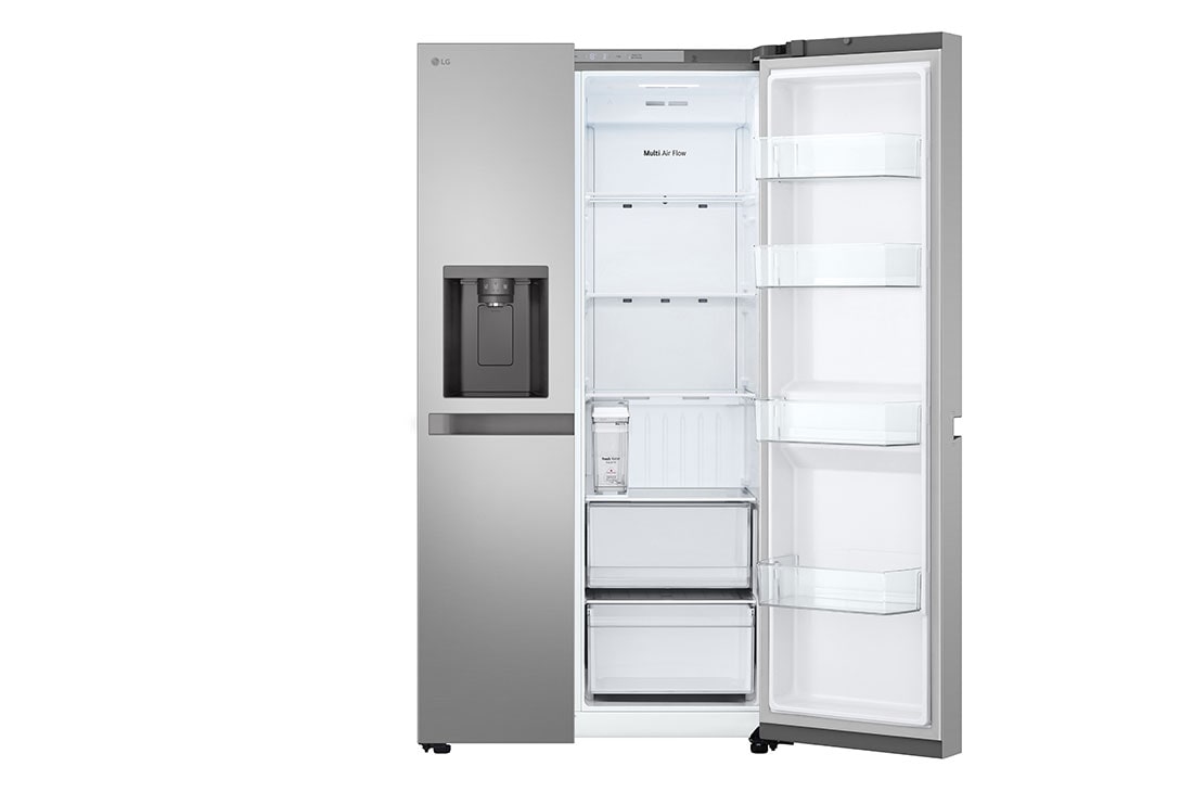 LG LinearCooling Side by Side Refrigerator with Smart Inverter™, right Side door open without food, GR-L257KLKW, thumbnail 10