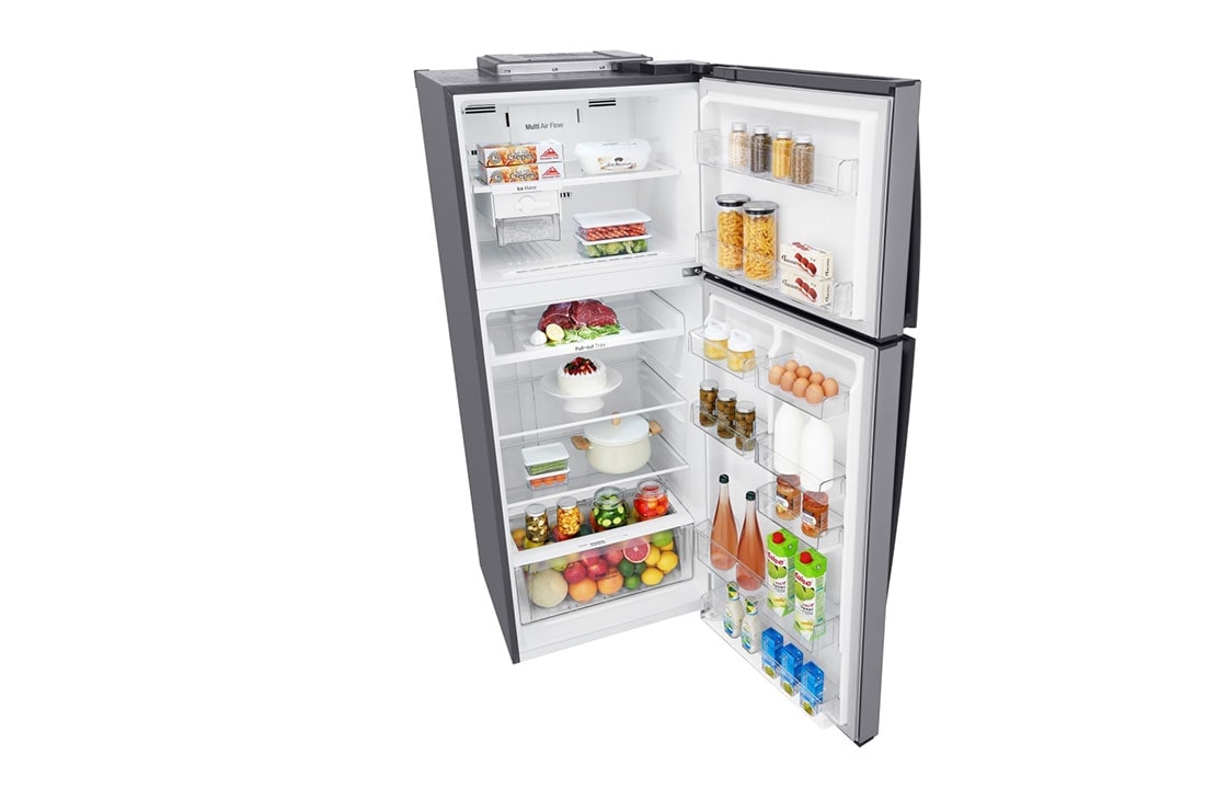 LG Top Mount Refrigerator with Smart Inverter Compressor and LINEAR Cooling™, Top Detail view with food, GR-C639HLCL, thumbnail 9