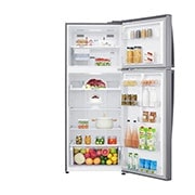 LG Top Mount Refrigerator with Smart Inverter Compressor and LINEAR Cooling™, Front all door open with food view, GR-C639HLCL, thumbnail 2
