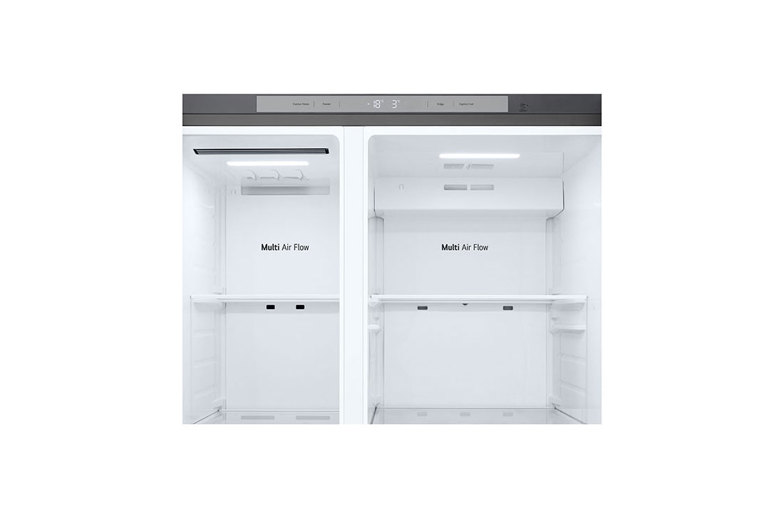 LG LinearCooling Side by Side Refrigerator with Smart Inverter™, Front Right Open Food, GR-B257KLJW, thumbnail 6