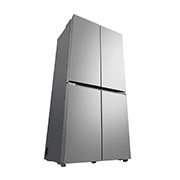 LG French Door Fridge, Prime Silver, LG ThinQ™,  Inverter Linear Compressor, left bottom prospective view, GR-B22FFLZB, thumbnail 14