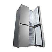 LG French Door Fridge, Prime Silver, LG ThinQ™,  Inverter Linear Compressor, left bottom prospective view, GR-B22FFLZB, thumbnail 15