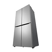 LG French Door Fridge, Prime Silver, LG ThinQ™,  Inverter Linear Compressor, right bottom prospective view, GR-B22FFLZB, thumbnail 16