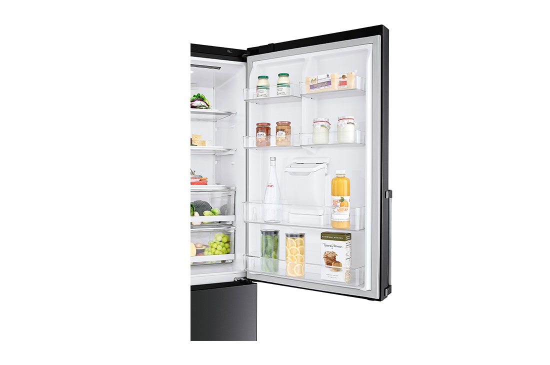 LG Bottom Mount Refrigerator, Inverter Compressor, Multi AirFlow, Matte Black , Detail View, GR-F589BQCM, thumbnail 8
