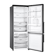 LG Bottom Mount Refrigerator, Inverter Compressor, Multi AirFlow, Matte Black , Front Open View, GR-F589BQCM, thumbnail 11
