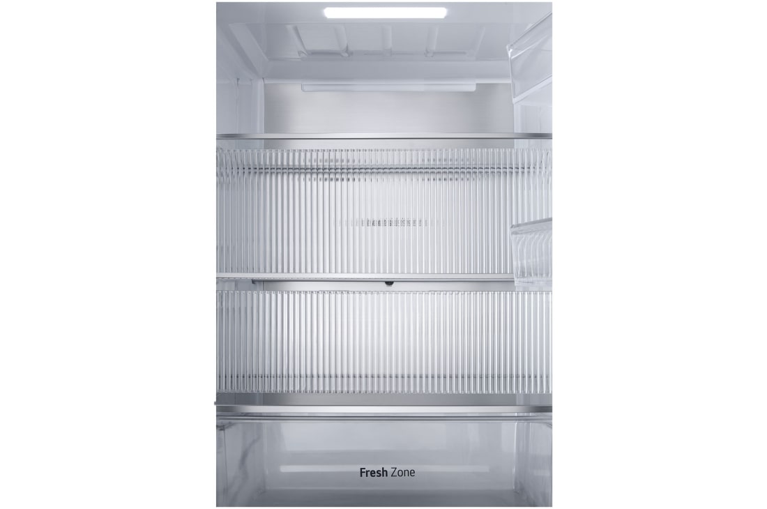 LG 349L Bottom Freezer Refrigerator, Beige glass, InstaView™, LinearCooling™, close up view of drawer of bottom freezer refrigerator, GR-V479QGKW, thumbnail 10