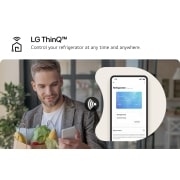 LG 349L Bottom Freezer Refrigerator, Beige glass, InstaView™, LinearCooling™, USP image of lg thinq., GR-V479QGKW, thumbnail 6