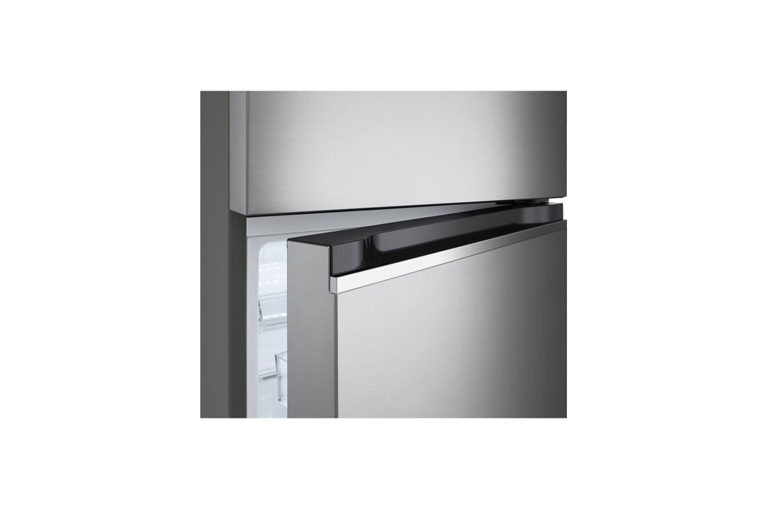 LG 243L Top Freezer Refrigerator in Platinum Silver, Smart Inverter, Humidity Control, handle, GR-B355PLMB, thumbnail 9