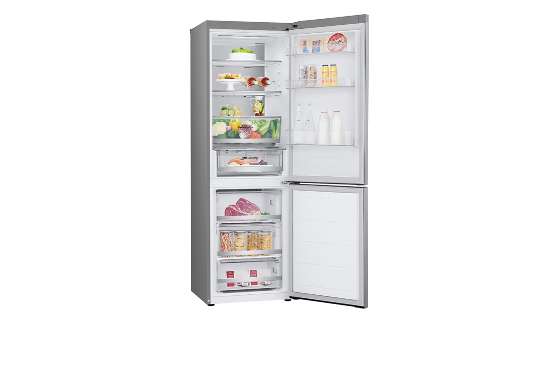 LG 344L NatureFRESH™ Fridge with LinearCooling™, DoorCooling+™, Smart Inverter Compressor™, Metal Fresh™ in Prime Silver, left side open2, GR-B459FMFW, thumbnail 7