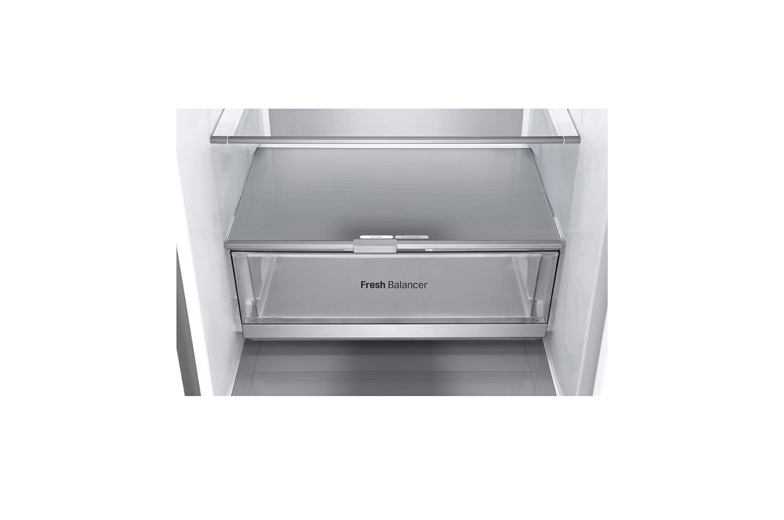 LG 344L NatureFRESH™ Fridge with LinearCooling™, DoorCooling+™, Smart Inverter Compressor™, Metal Fresh™ in Prime Silver, top drawer1, GR-B459FMFW, thumbnail 11