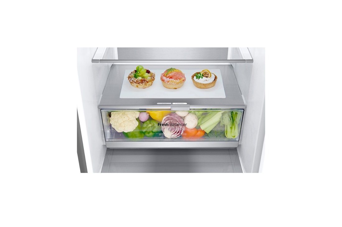 LG 344L NatureFRESH™ Fridge with LinearCooling™, DoorCooling+™, Smart Inverter Compressor™, Metal Fresh™ in Prime Silver, top drawer2, GR-B459FMFW, thumbnail 12