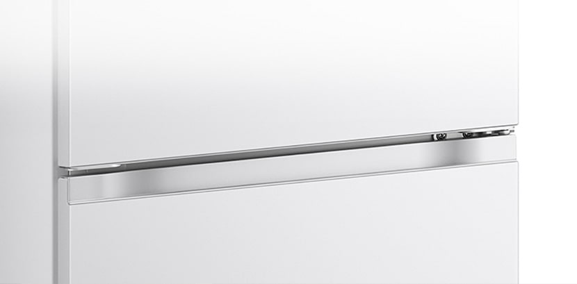 Close-up of square pocket handle with a sleek and minimal design.	