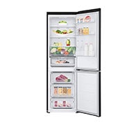LG 344L NatureFRESH™ Refrigerator with Smart Inverter Compressor™, Essence Matte Black, front open with food, GR-B459FQFW, thumbnail 2