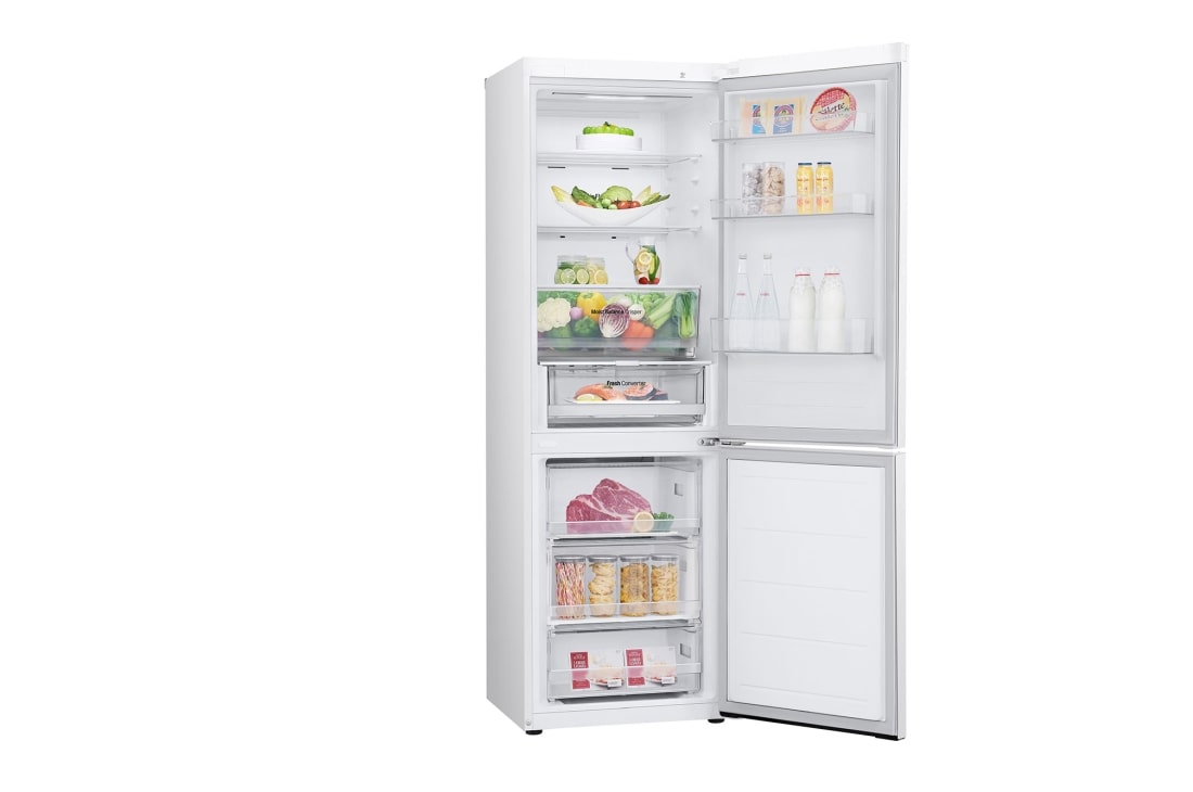 LG 344L NatureFRESH™ Fridge with LinearCooling™, DoorCooling+™, Smart Inverter Compressor™ in Super White, right open, GR-B459FQFW, thumbnail 11