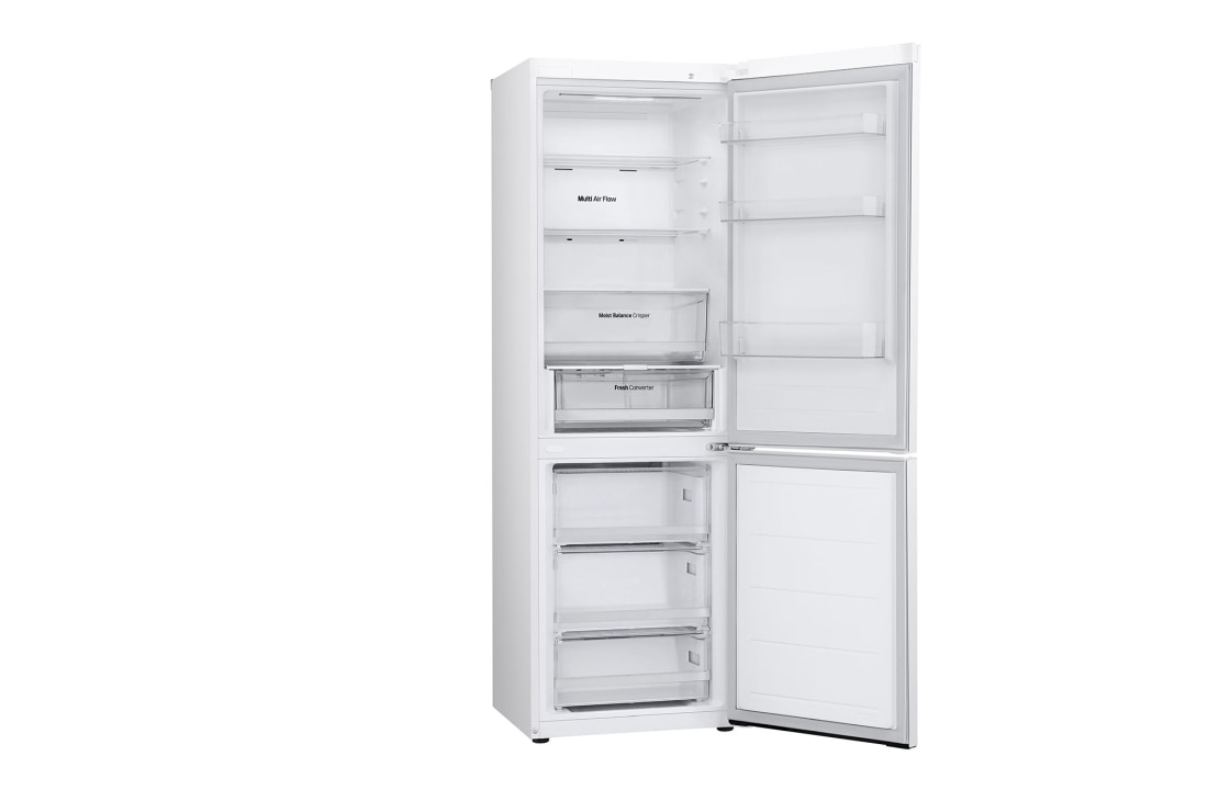 LG 344L NatureFRESH™ Fridge with LinearCooling™, DoorCooling+™, Smart Inverter Compressor™ in Super White, right open, GR-B459FQFW, thumbnail 12