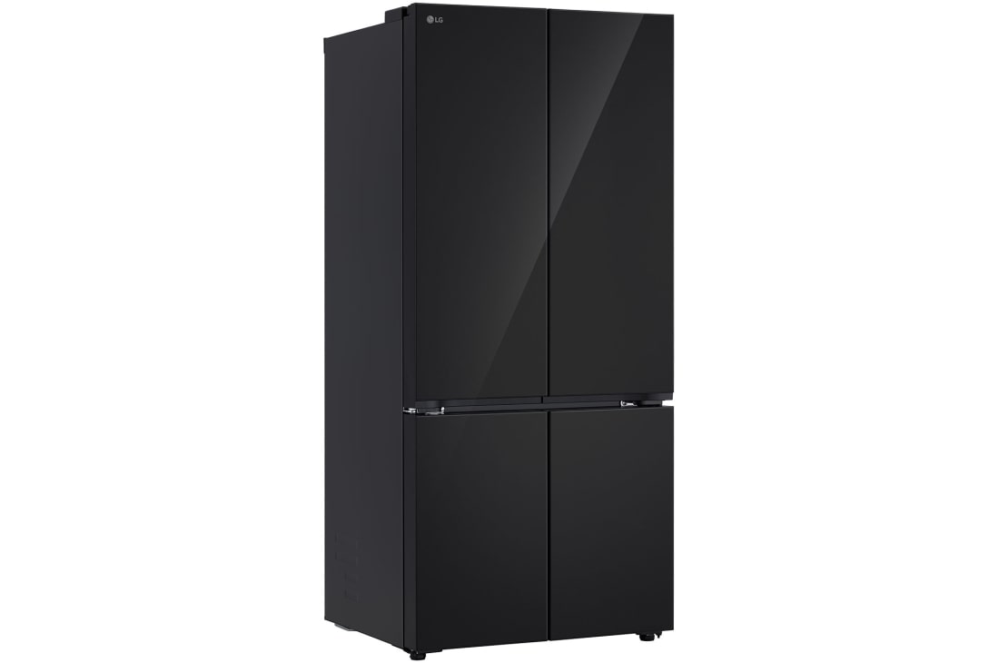 LG 619L Multi-door Refrigerator with LinearCooling™, DoorCooling+™, and FRESHConverter+™ in Black Glass, left side view, GR-B30FFGPB, thumbnail 12