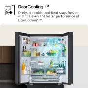 LG 619L Multi-door Refrigerator with LinearCooling™, DoorCooling+™, and FRESHConverter+™ in Black Glass, USP image for door cooling, GR-B30FFGPB, thumbnail 4
