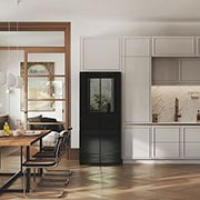 LG 619L Multi-door Refrigerator with LinearCooling™, DoorCooling+™, and FRESHConverter+™ in Black Glass, interior shot featuring LG multi door refrigerator, GR-B30FFGPB, thumbnail 7