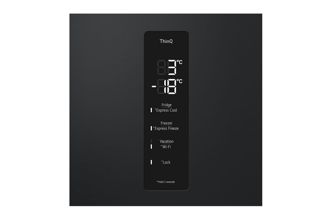 LG 387L NatureFRESH™ Refrigerator with Smart Inverter Compressor™, Essence Matte Black, Panel view, GR-B509FQFW, thumbnail 5