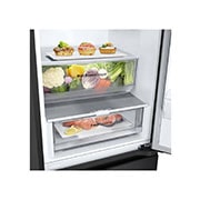 LG 387L NatureFRESH™ Refrigerator with Smart Inverter Compressor™, Essence Matte Black, drawer view, GR-B509FQFW, thumbnail 7
