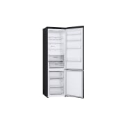 LG 387L NatureFRESH™ Fridge with LinearCooling™, DoorCooling+™, Smart Inverter Compressor™, Metal Fresh™ in Essence Matte Black, right side door open view, GR-B509FQFW, thumbnail 3