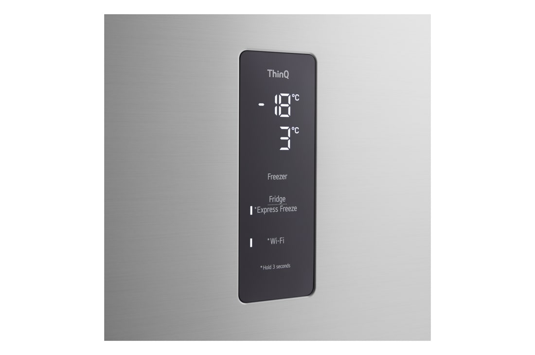 LG 609L Top Freezer Fridge with Smart Inverter Compressor, DoorCooling⁺™, LinearCooling™ and LG ThinQ, Silver, Touch control panel on refrigerator door, LTB842PFBQ, thumbnail 6