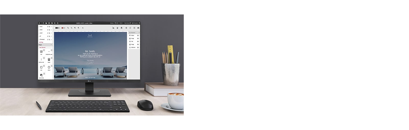 The solution's editor screen is visibly active on the display.