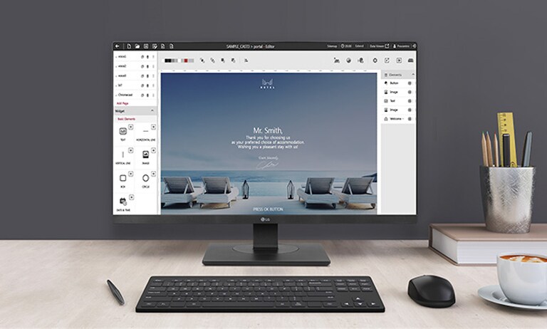 The solution's editor screen is visibly active on the display.