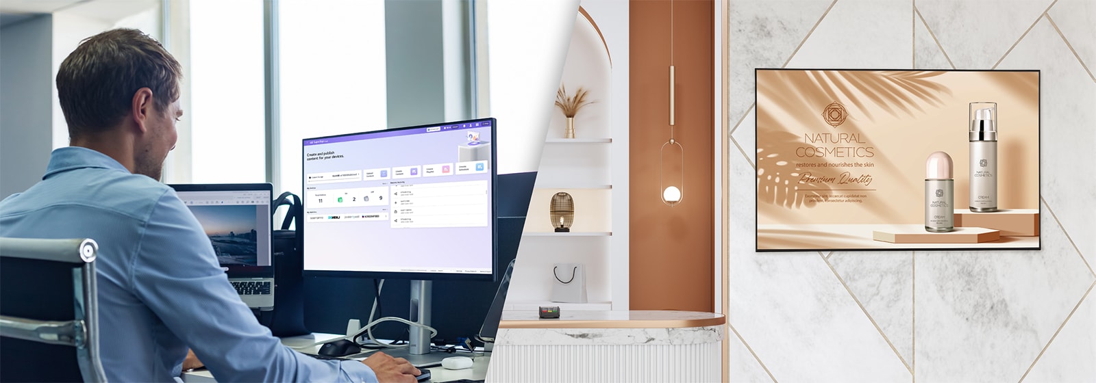 This image illustrates remote display control by an administrator.