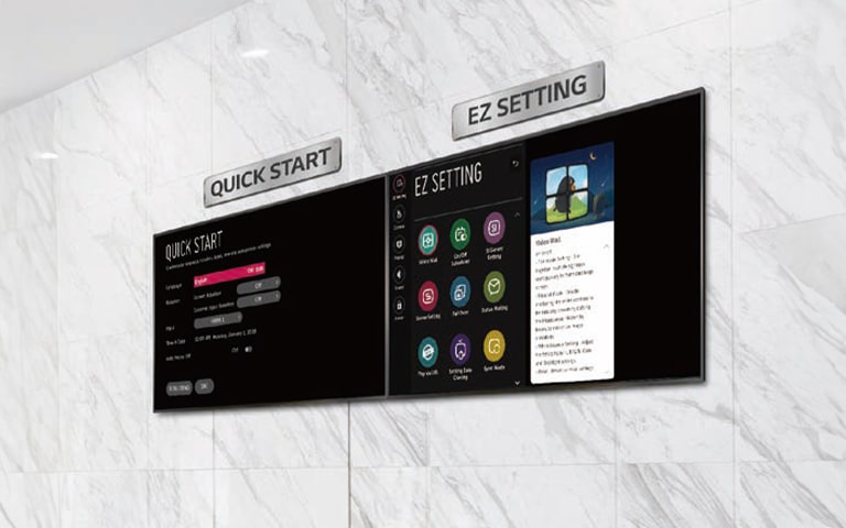 This image presents the settings screens of webOS TVs.