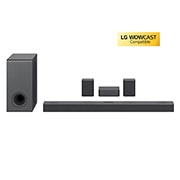 LG S80QR | 5.1.3ch | 620W | Dolby Atmos, Front view with sub woofer and rear speakers, S80QR, thumbnail 1