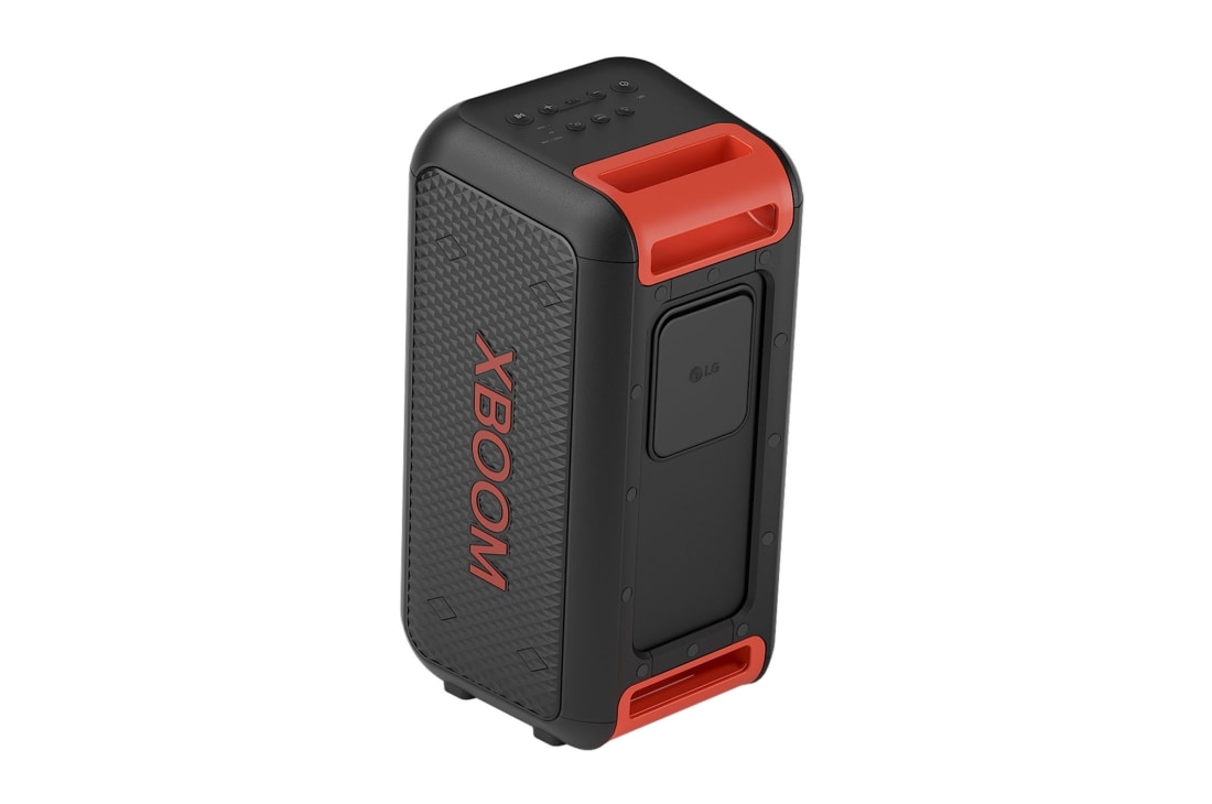 LG XBOOM XL5S Party Speaker with Bluetooth, 45-degree angle of back view. Showing handles., XL5S, thumbnail 7