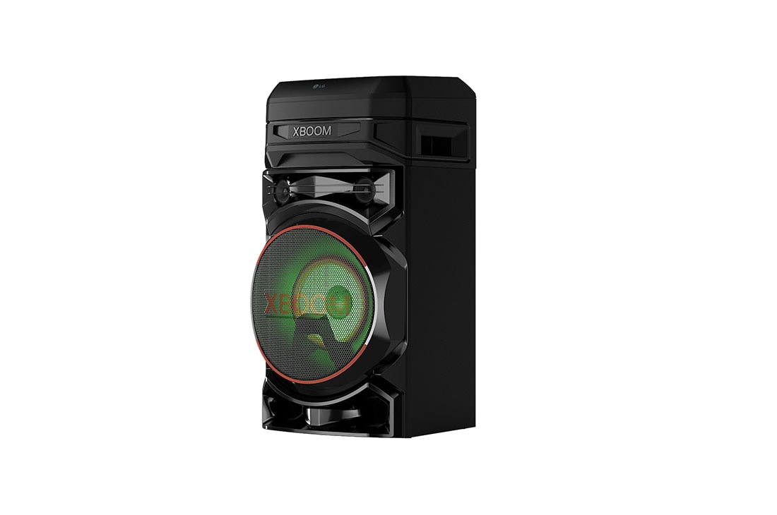 LG XBOOM RNC5 Speaker, Left side view with green lighting, RNC5, thumbnail 3