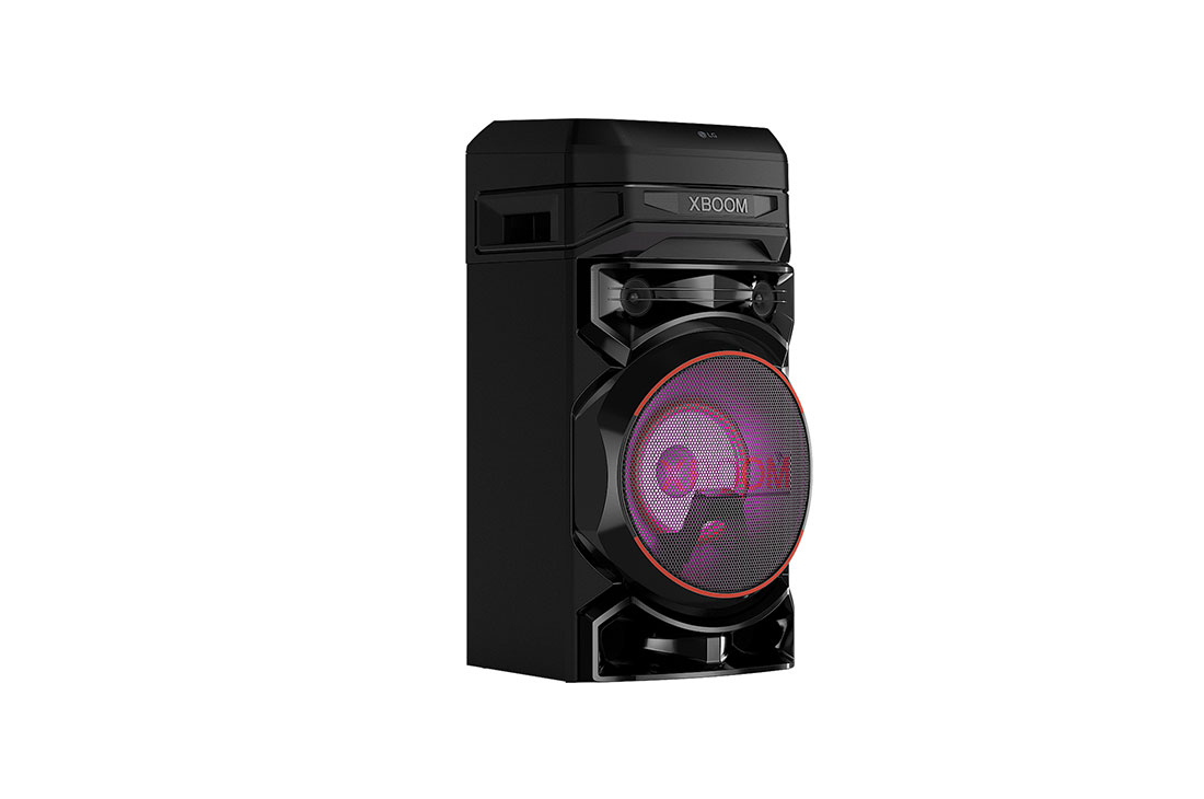 LG XBOOM RNC5 Speaker, Right side view with violet lighting, RNC5, thumbnail 4