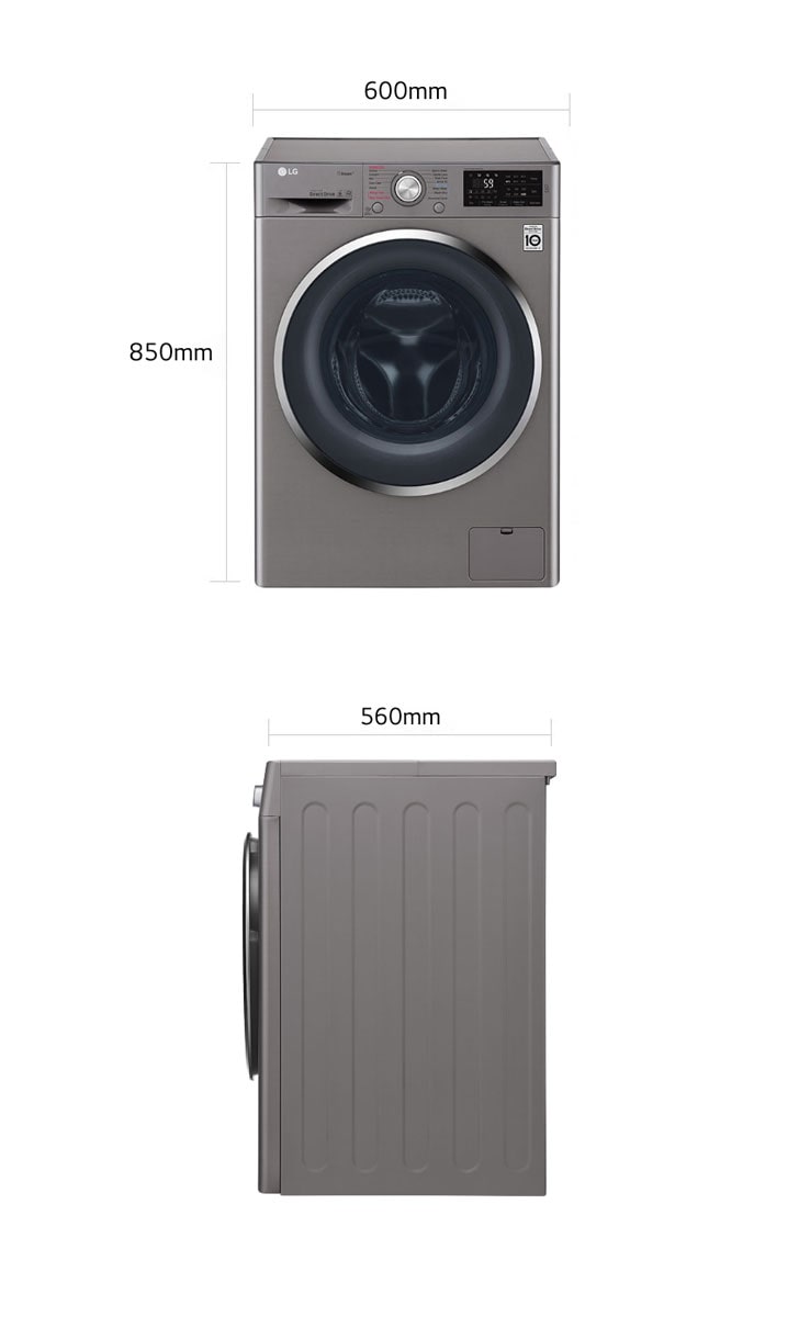 LG Front Load Washer 8 Kg 6 Motion Direct Drive Add Item Smart