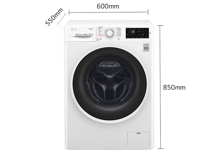LG Washer & Dryer, 9 / 5 Kg, 6 Motion Direct Drive, Steam Technology