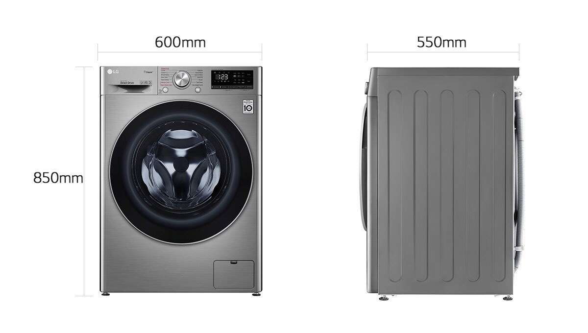 LG F4V5VGP2T : Washer & Dryer, 9/6 Kg, Bigger Capacity, AI DD, Steam