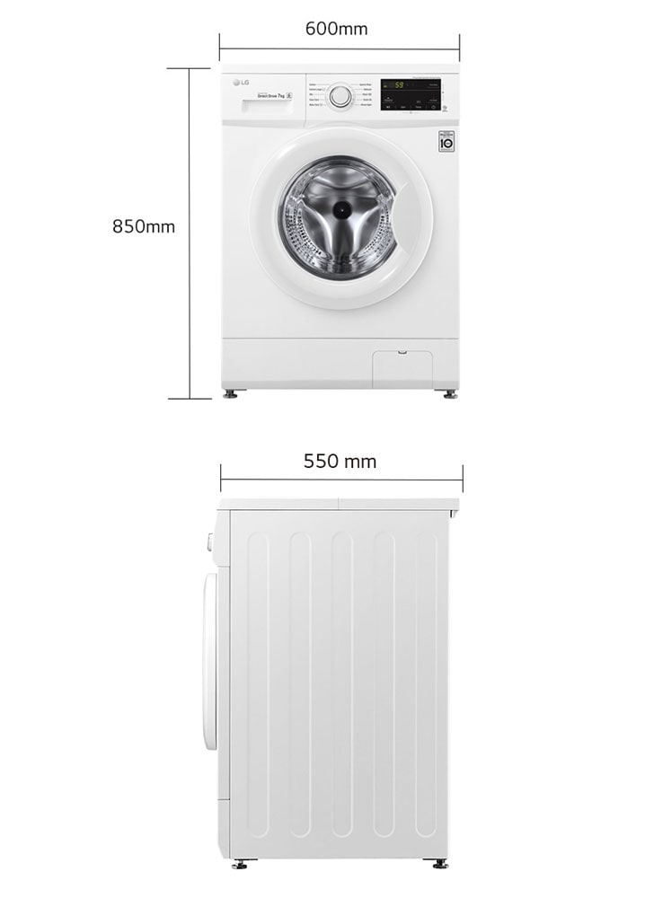 LG Front Load Washer, 7 Kg, 6 Motion Direct Drive, Smart Diagnosis