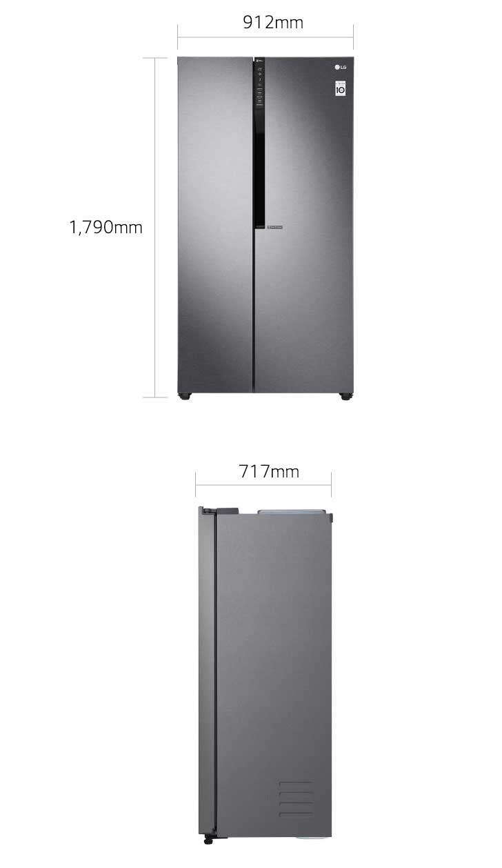 LG Double Door Fridge 627L, Dark Graphite LG UAE
