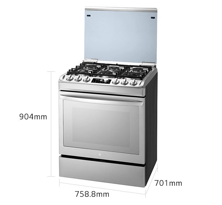 LG Gas Cooker with Glass Lid and Large Oven(153L) LG UAE
