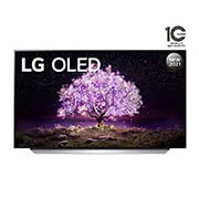 LG OLED TV 55 Inch C1 Series Cinema Screen Design 4K Cinema HDR webOS Smart with ThinQ AI Pixel Dimming, front view, OLED55C1PVA, thumbnail 1