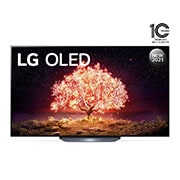 LG OLED 55 Inch TV With 4K Active HDR Cinema Screen Design from the B1 Series, front view, OLED55B1PVA, thumbnail 1