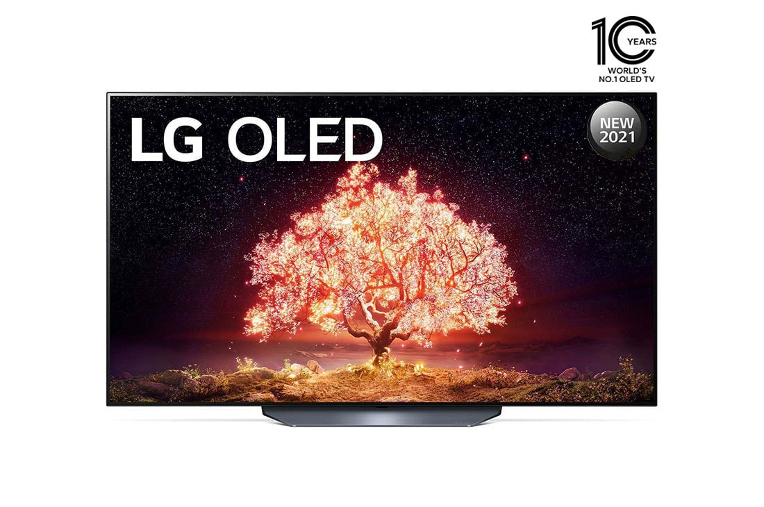 LG OLED 77 Inch TV With 4K Active HDR Cinema Screen Design from the B1 Series, front view, OLED77B1PVA, thumbnail 0