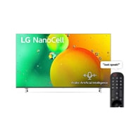 LG NanoCell TV 50 Inch NANO77 Series Cinema Screen Design 4K Active HDR webOS22 with ThinQ AI, A front view of the LG NanoCell TV, 50NANO776QA, thumbnail 1
