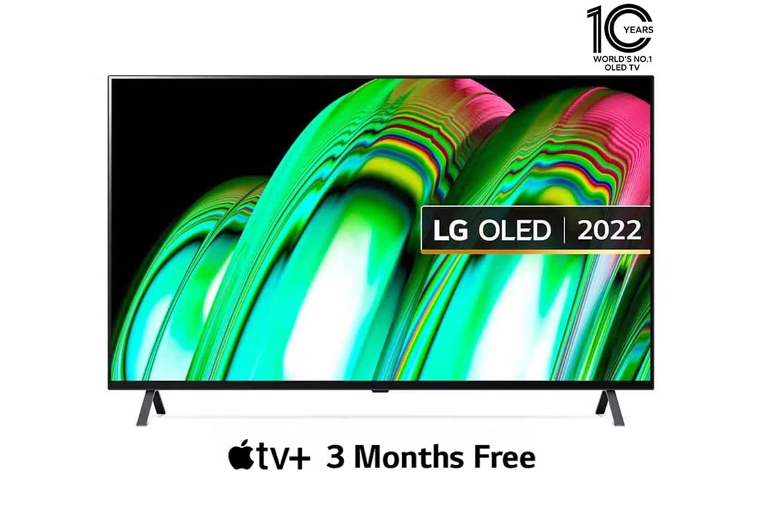 LG OLED 65 Inch TV With 4K Active HDR Cinema Screen Design from the A2 Series, Front view , OLED65A26LA