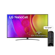 LG NanoCell 55 Inch TV With 4K Active HDR Cinema Screen Design from the NANO84 Series, A front view of the LG NanoCell TV, 55NANO846QA, thumbnail 1